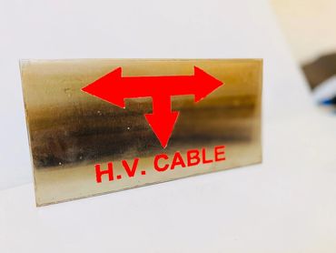 H.V cable route marker Stainless steel plate with 2mm / 3mm thickness ENGRAVED