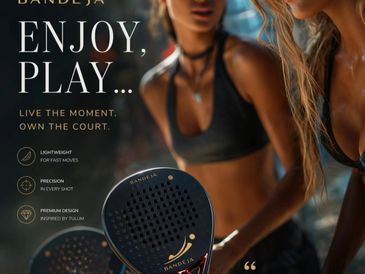 Two women playing padel with Bandedja paddles, enjoying the game.