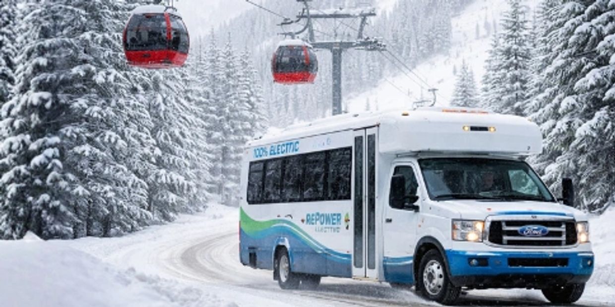 shuttle bus driving in heavy snow