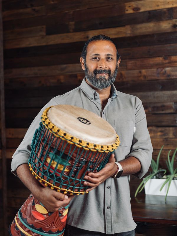 Percussionist Gaurav Malhotra, the founder of D.U.B. Drums
