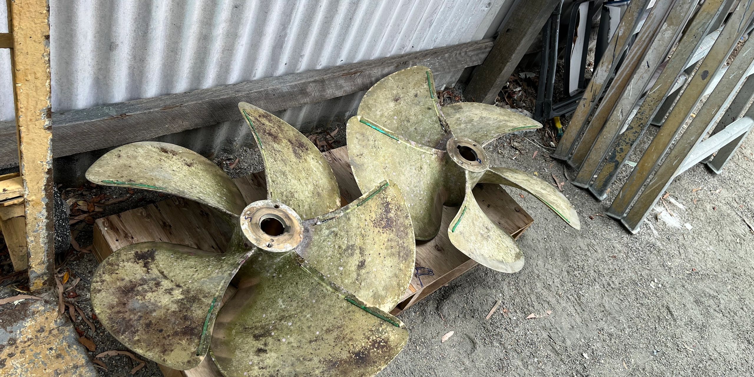 Boat propellors removed for an insurance claim