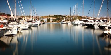 View of marina and Hawkes Boat Yard at Airlie Beach