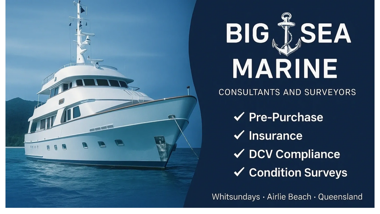 Boat Pre-purchase Inspection and AMSA Out-of-water survey inspection conducted Hawkes Airlie Beach.