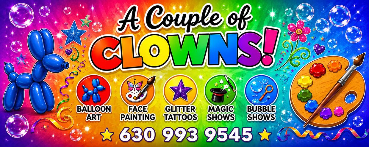 A Couple of Clowns business card info