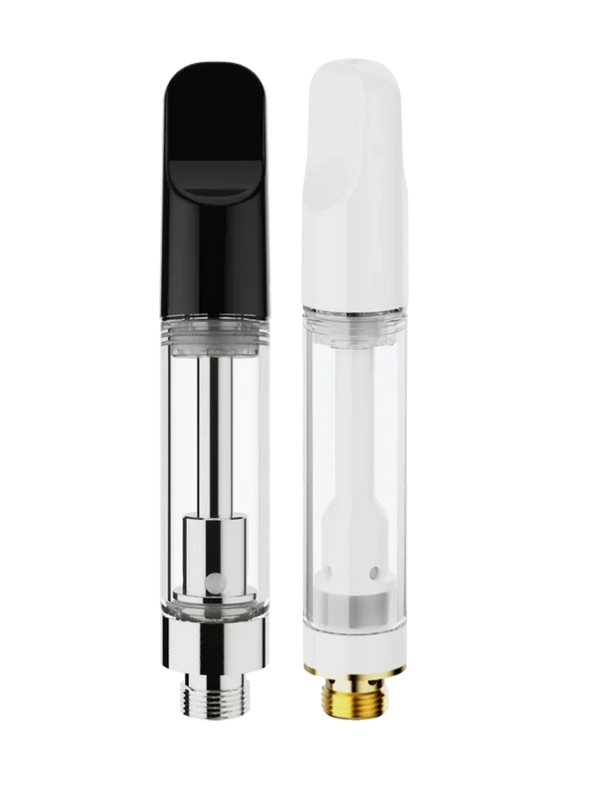 A duo of 510 thread cartridges. One metal and one ceramic zirconia.