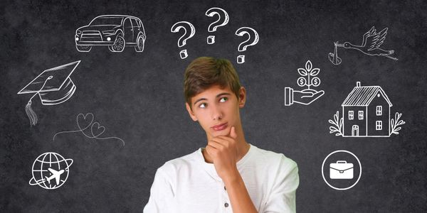 Teen boy evaluating options