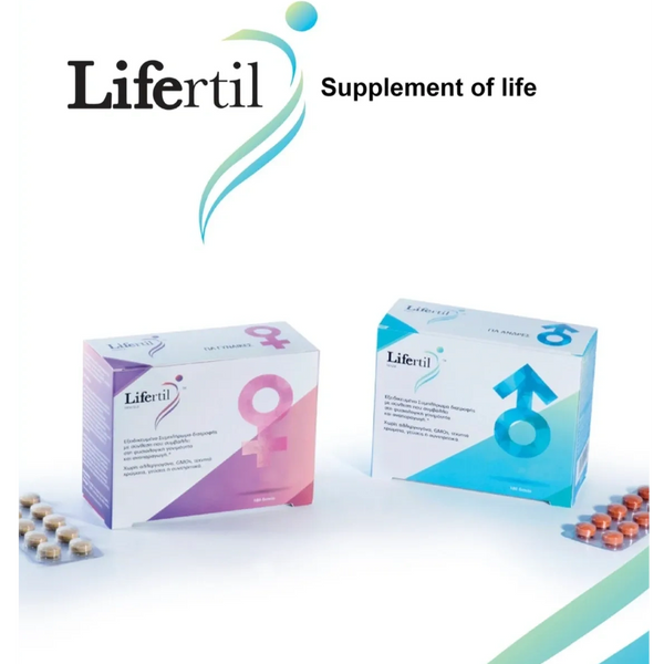 Our two types of fertility vitamins Lifertil Female & Lifertil Male