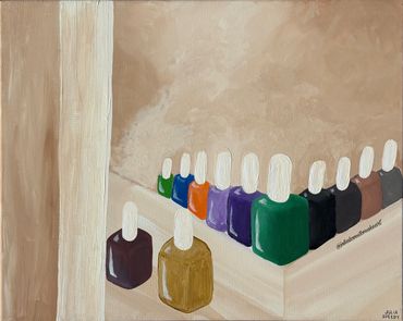 "Nail Polish Bottles" (2025)
Present to Julia's mother
20" x 16"