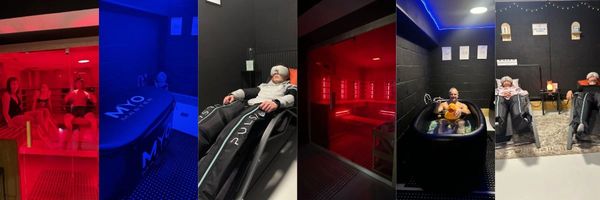 Relaxing wellness facilities at The Recharge Hub in York sauna, ice bath, compression and red light.