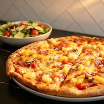 Pizza made with freshly milled flour sourdough crust in grand forks British Columbia 