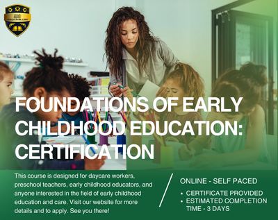 Early childhood education certification course for daycare and preschool workers.