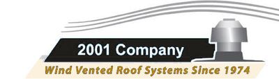 Logo for 2001 Company, specializing in wind vented roof systems.