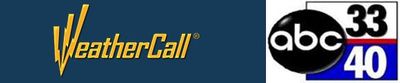 Logos of WeatherCall and ABC 33/40 side by side.
