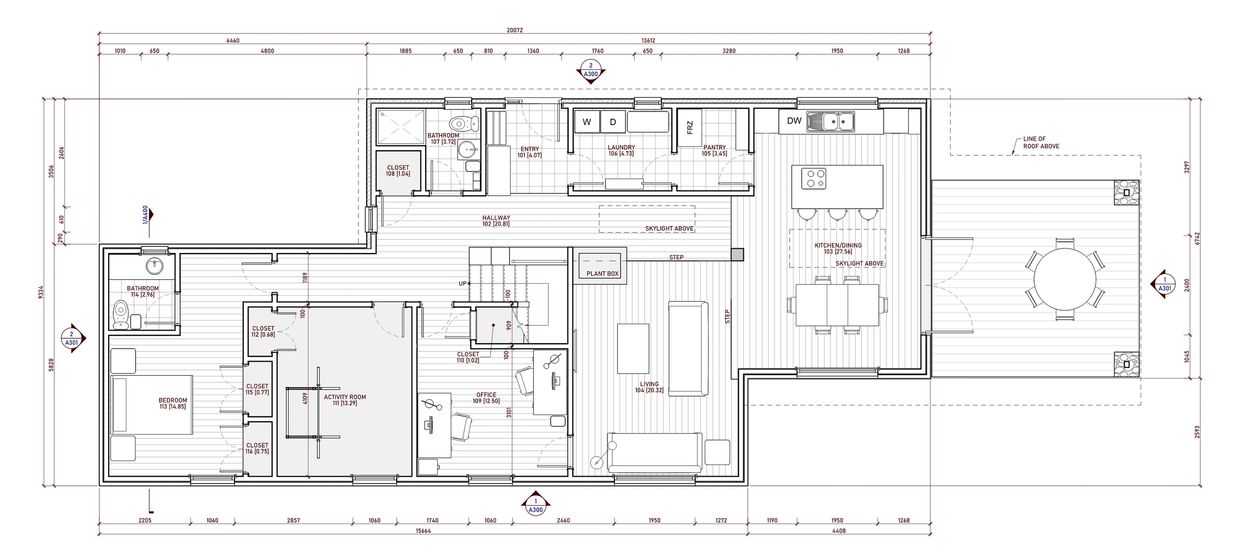 BIM architectural floor plan from autodesk revit of a home.