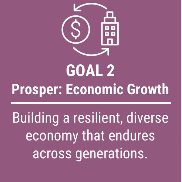 Goal 2: Prosper through resilient and diverse economic growth.