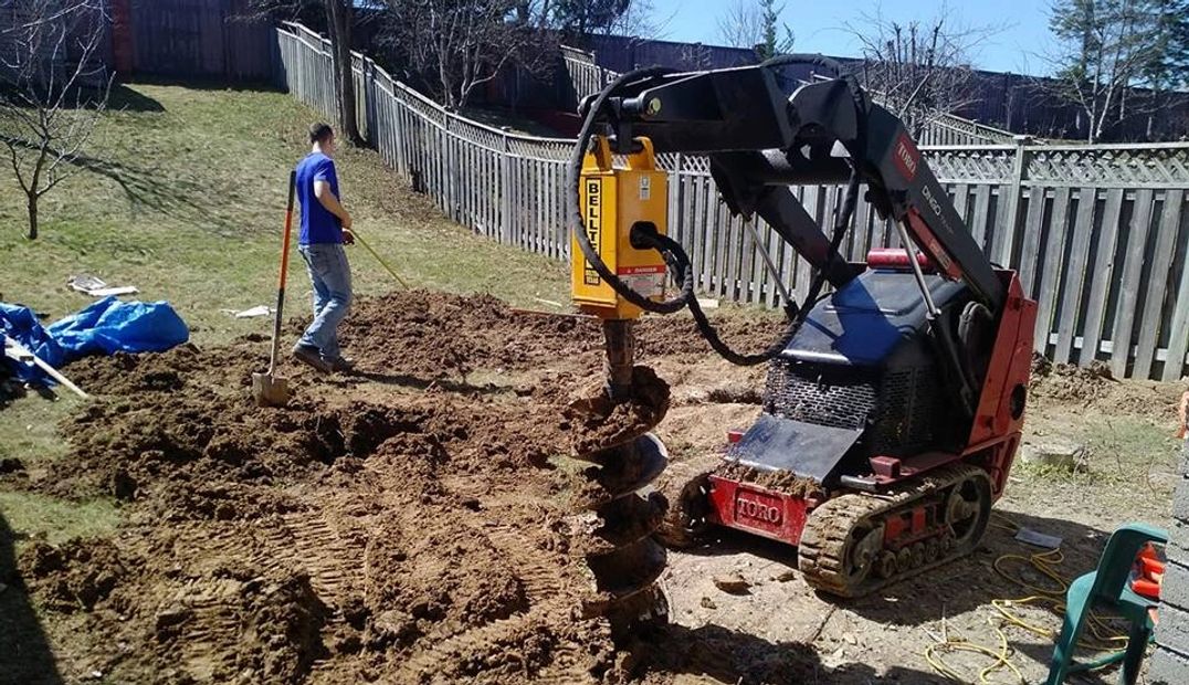 excavation foundation installation Toro TX 420 Dingo drill 