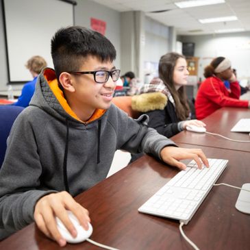 Hamilton County Schools student working on a computer.