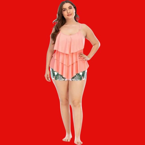 VARWANEO Plus Size Swimsuits for Women Bathing Suits Tummy Control Tankini Swimwear