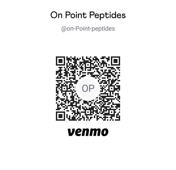 Venmo QR code for On Point Peptides payment.
