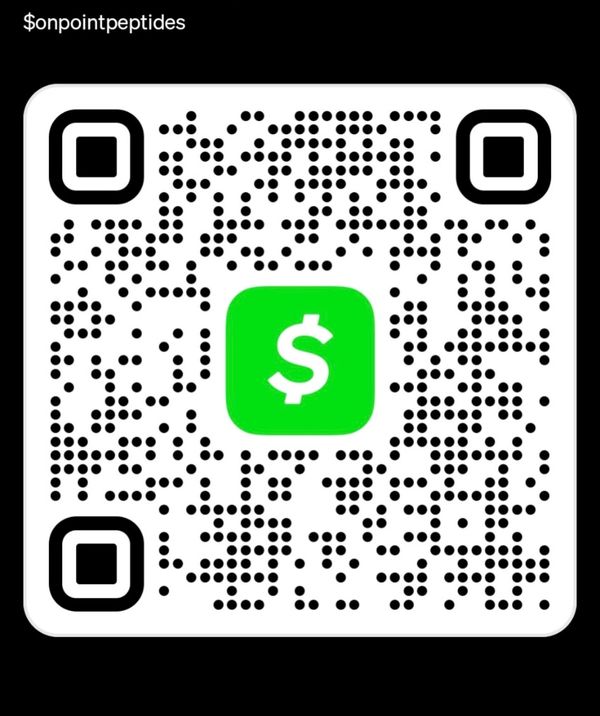 A QR code for Cash App with the username $onpointpeptides.