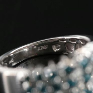 Close-up of ring markings and engravings.
