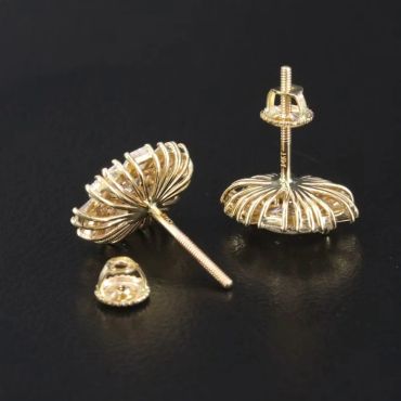 Elegant gold screw-back earrings.