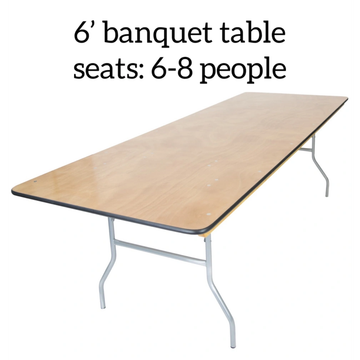 6' banquet table