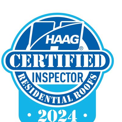 HAAG Certified Inspector badge for residential roofs 2024.