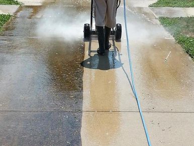 Surface cleaning to remove dirt, grime, mildew, mold and algae from driveways, sidewalks and patios.