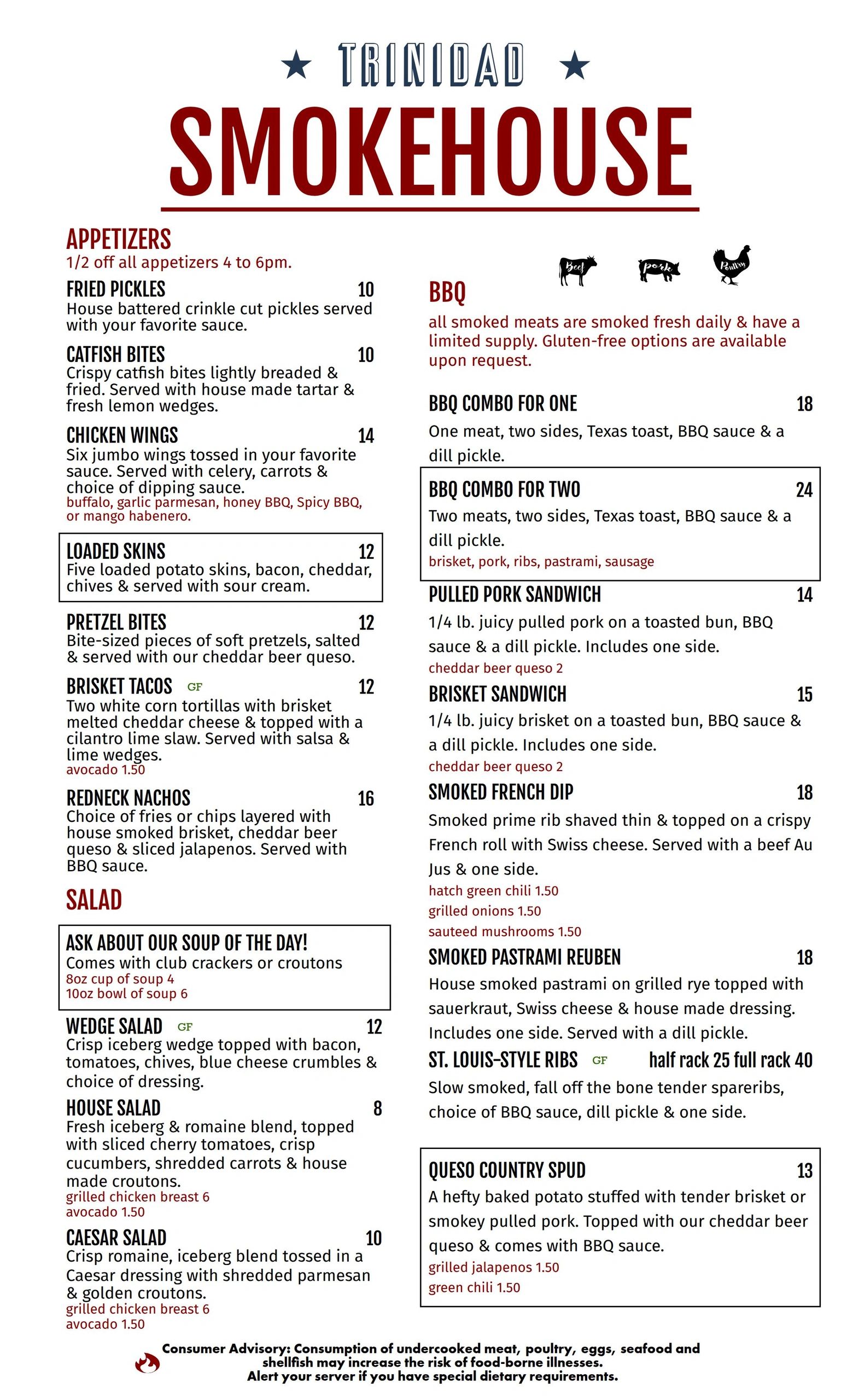 tobacco house menu Menu