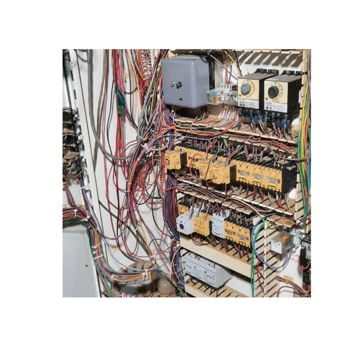 messy inside of electrical panel