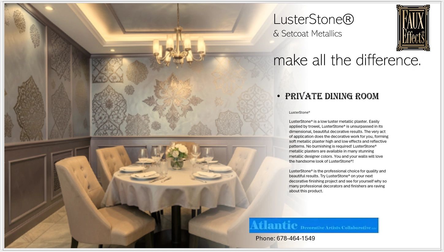 store, finishing products, metallic paint, plasters, texture products, waxes, tints, Atlanta