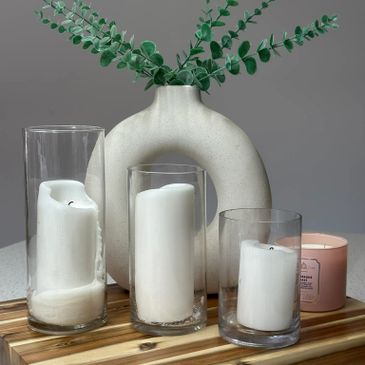 Decorative candles available for hire.