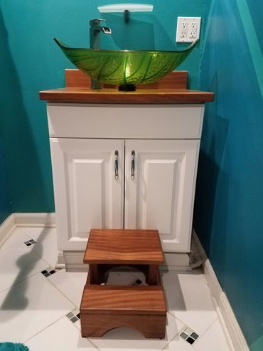 custom sepale vanity and step stool