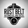 Logo for Rust Belt Automotive and Diesel featuring a turbocharger graphic.