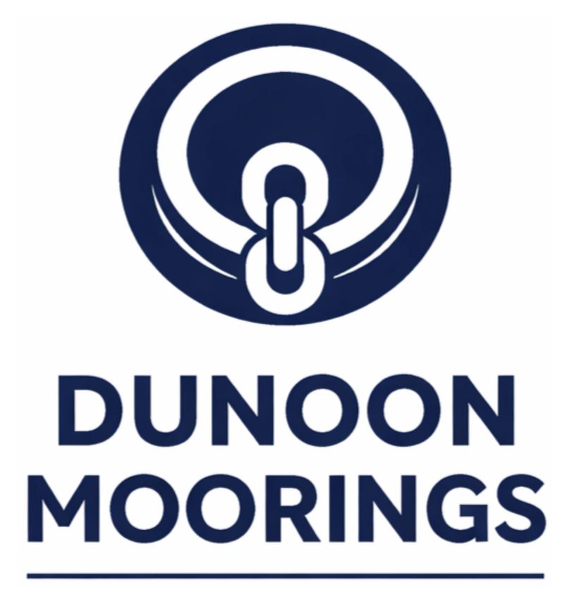 Logo of Dunoon Moorings with a circular chain design.
