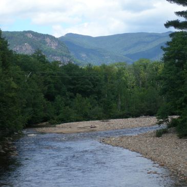 View of the Ellis River winding it's way through Nestlenook Farm. 