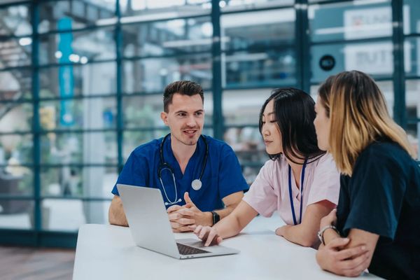 A Doctor working with team