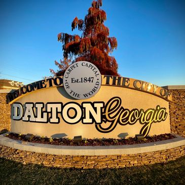 Dalton, Georgia: Carpet Capital of the World. City welcome sign.