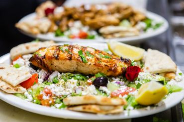 Salmon Greek Salad