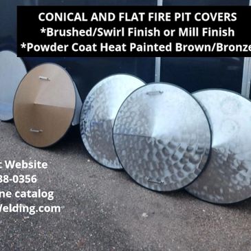 Conical stainless steel fire pit cover lid top.