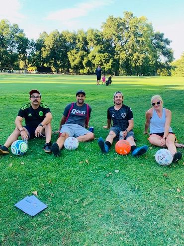 Picture of footgolf players on the golf course