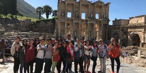 Ephesus Tour Group in front of Library