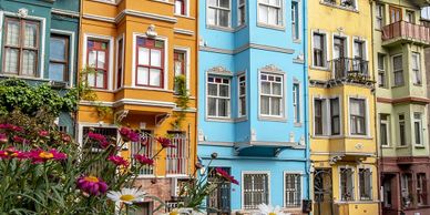 Istanbul Balat Colourful Houses 