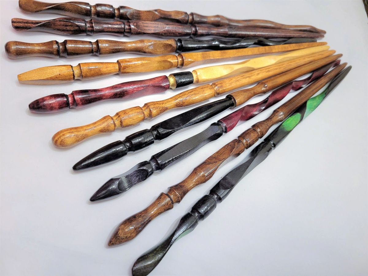 handcrafted wooden magic wands