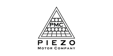 Logo of Piezo Motor Company with a triangular design.