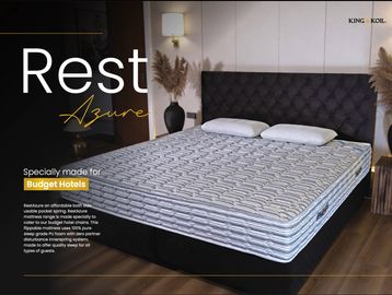 Luxurious king-size bed with plush mattress in a modern hotel room.