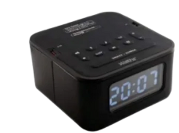 Digital alarm clock showing 20:07 time.