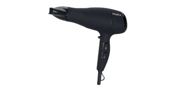 Black Wahl hair dryer with multiple buttons and a cord.