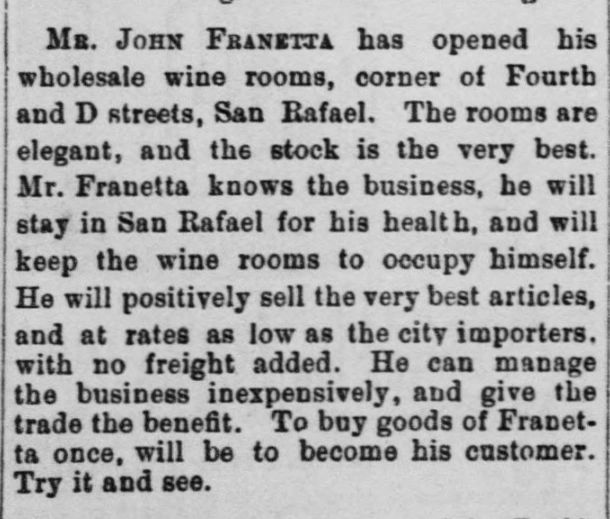 Franetta Opens His Business In May 1883